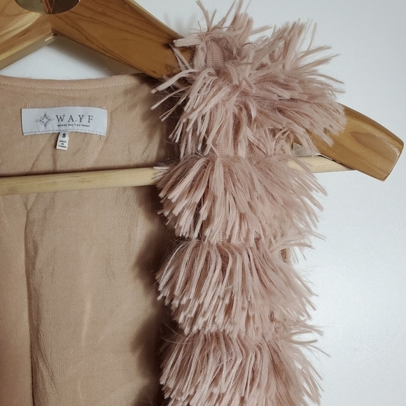 WAYF Blush Pink Fringe Vest Size S - Picture 5 of 6